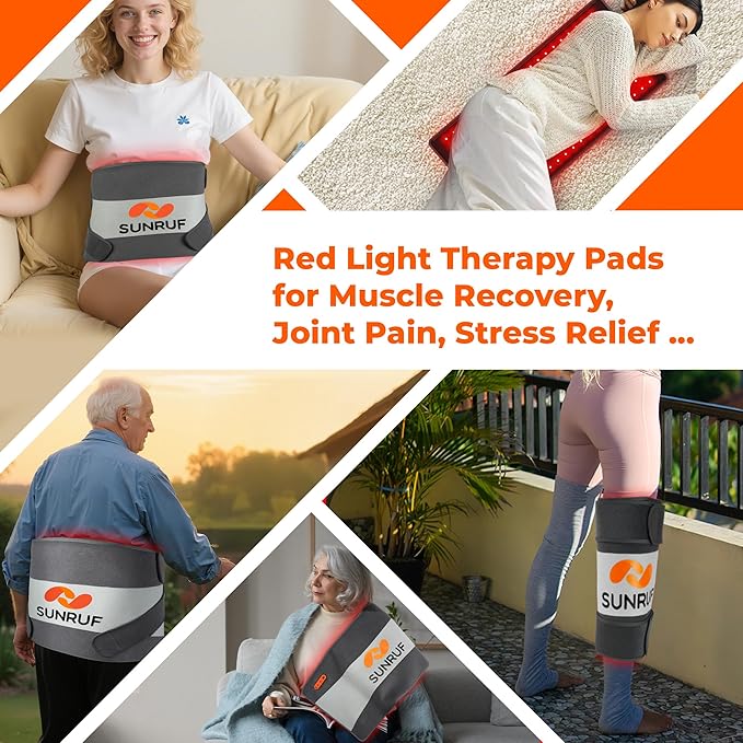 Red Light Therapy for Body, 25.2"x13" Large Light Therapy Pad with Timer, 660&850nm Infrared Light Therapy for Back Waist Shoulder Knee Joint, 10000mAh Cordless Using Home Outdoor, Gift for Women Men