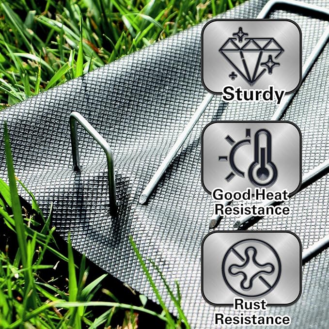 6 Inch Landscape Staples, More Thicker Heavy Duty 8 Gauge Galvanized Landscape Stakes, 125 Packs Garden Staples for Lawns, Weed Barriers, and Landscape Fabrics, Irrigation Hose, Tent Pegs 