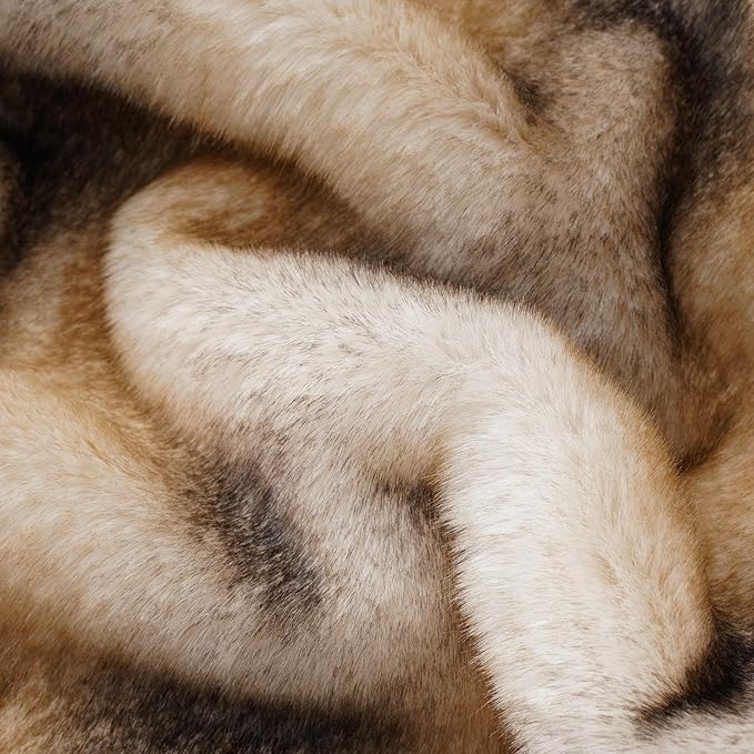 BATTILO HOME Luxury Mink Faux Fur Throw Blanket, Large Soft Cozy Warm Fur Blanket for Bed, Sofa, Couch, Chair, Thick Fur Throw and Blankets for Home Decor, 60"x80"