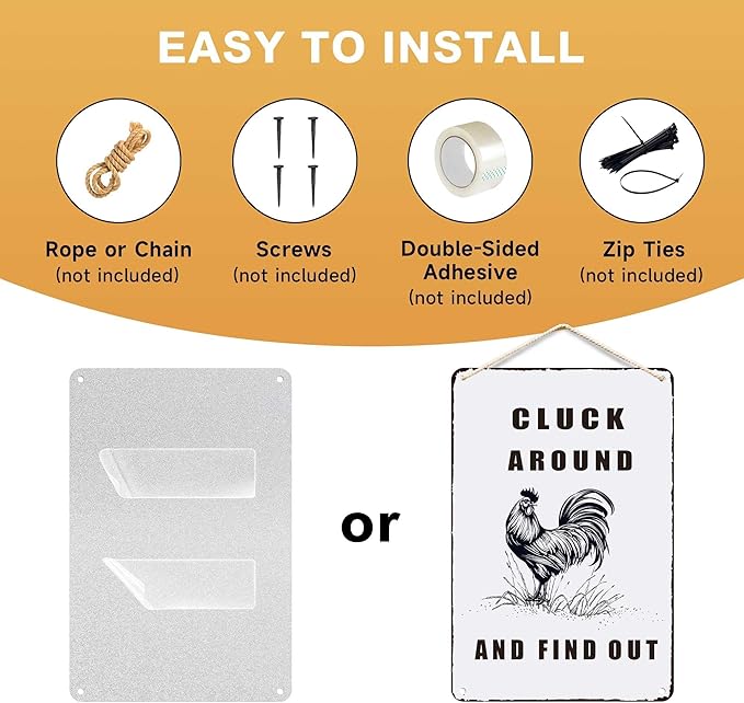 Chicken Coop Accessories Metal Signs,Funny Chickens Tin Signs - Chicken Decor Farmhouse Wall Decor,Chickens Gifts Rustic Farm House Decorations for Home/kitchen/Outdoor Garden