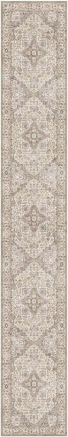 Washable 3x20 Runner Rug - Area Rugs Neutral Vintage Distressed Floral Farmhouse Boho Large Soft Floor Rug Indoor Carpet for Hallway Entryway Home - Brown/Multi