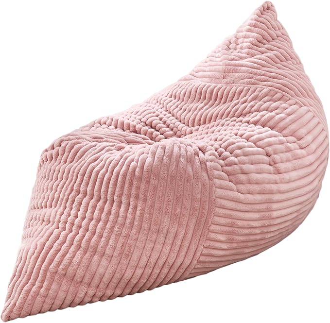 Hobestluk 3 in 1 Bean Bag Chair Giant Bean Bag Chairs Convertible Bean Bag Floor Cushion with Machine Washable Cover, Beanbag Chairs for Adult (Pink)