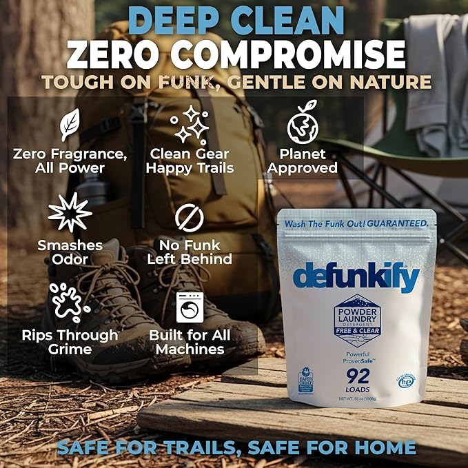 Laundry Detergent Powder, 92 Load/55oz. 'Free & Clear' Powder Laundry Detergent for Sensitive Skin. ProvenSafeโข Laundry Stripper Washing Detergent w/Odor & Stain Remover for Activewear & All Fabrics