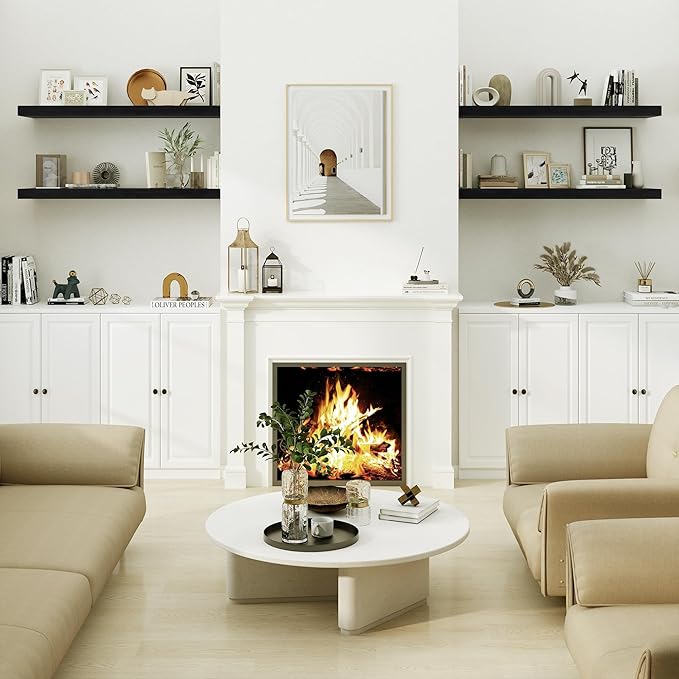 Heimlove Black Bathroom Shelves Floating Shelves for Wall Shelf Over Toilet Long Wall Mounted Modern Farmhouse,48 x 12 Shelves with Invisible Brackets for Living Room, Kitchen, Bedroom