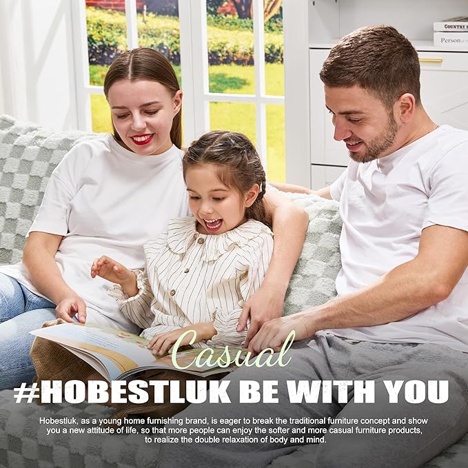 Hobestluk Modular Sectional Sofa Memory Foam Couch L Shape Sofa for Living Room Loveseat with Chaise Lounge Cloud Couch with Removable Cove (Plush GREYOLIVE, Loveseat with Chaise)
