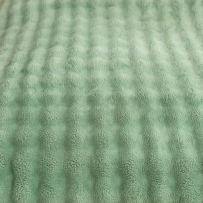 YUSOKI Luxury 3D Bubble Throw Blanket 3.1lb,All Ages,Home Decoration, (Sage Green,60 * 80inches)