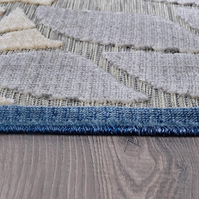 Beverly Rug Outdoor Runner Rug 2x7 Modern Floral Tropical Area Rugs for Indoor and Outdoor Patio Easy to Clean Non Shedding Living Room Porch Garden Washable Outside Carpet (2 x 7 Blue)