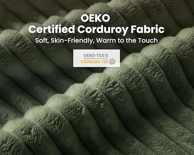 Oversized Modular Sofa, Extra Deep Cloud Corduroy Sectional Couch with Ottoman Chaise, Fluffy Corduroy 5 Seater Sofa Bed for Living Room, Villa (L Shape 5 Seater, Corduroy Green)