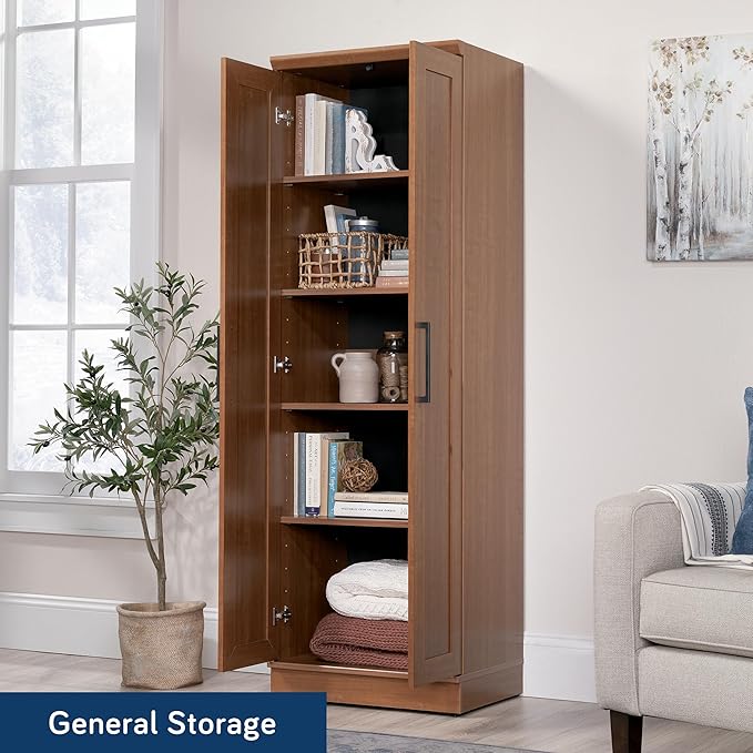 Sauder HomePlus Storage Pantry cabinets, L: 23.25" x W: 17" x H: 71.18", Sienna Oak