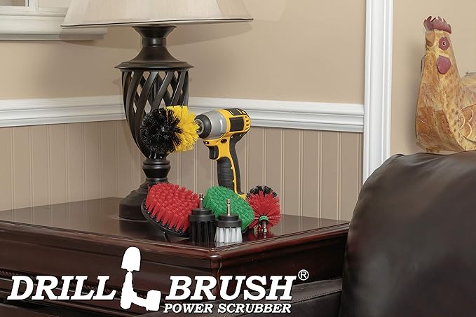 The Ultimate Drill Brush Cleaning Supplies Kit - Bathroom Accessories - Shower Cleaner - Bath Mat - Kitchen Accessories - Grout Cleaner - Dish Brush Set - Stove, Oven, Sink, Outdoor Drill Scrubber