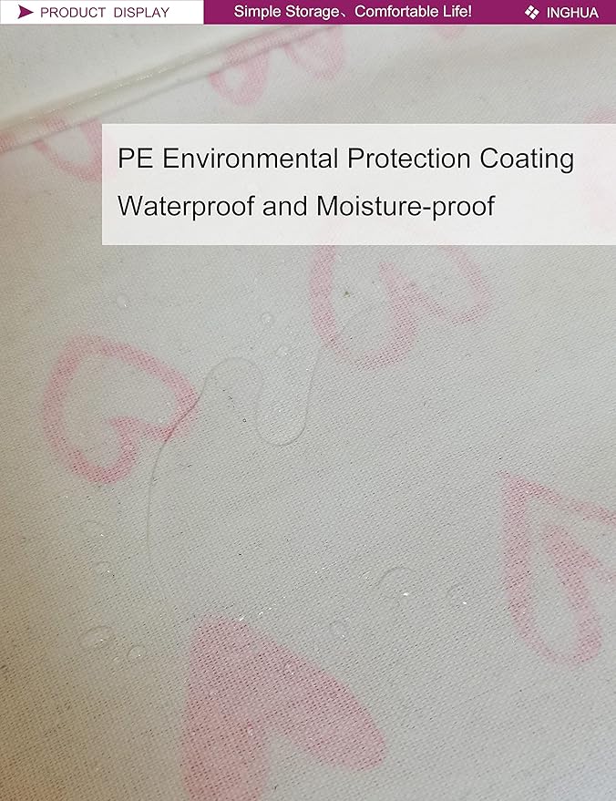 Rectangular Storage Basket Fabric Organizer Bin for Toys,Books,Clothes,Gifts,Pets-Perfect for Home,Office,Nursery,Dorm,Shelf(Rec-Pink hearts )