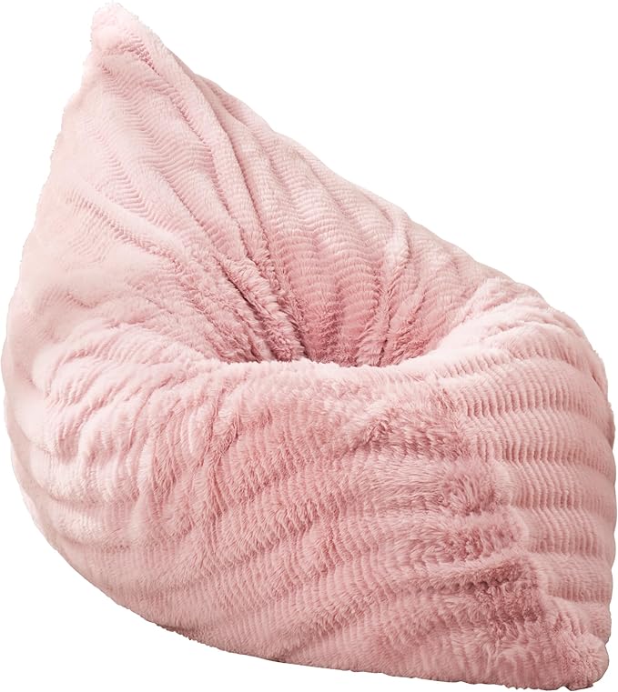 Hobestluk 3 in 1 Bean Bag Chair Giant Bean Bag Chairs for Adults with Ripple Cover Convertible Bean Bag Floor Cushion with Machine Washable Cover for Living Room (Ripple Pink)