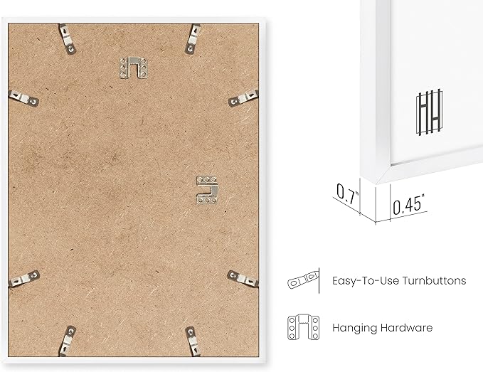 HAUS AND HUES 20x30 White Picture Frame - White 20x30 Frame Aluminum, Vertical & Horizontal Hanging, Shatterproof Plexiglass - Ideal for Home, Room, Office Decor (20x30 in, White)