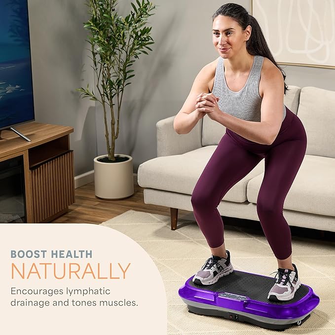 Lifepro Waver Vibration Plate Exercise Machine – High-Intensity Vibration for Muscle Activation, Full-Body Workout Vibrating Platform with Loop Bands, Fitness Equipment for Strength Toning & Fat Loss