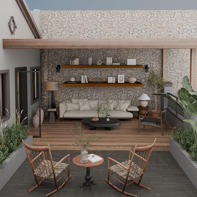 IAE Walnut Floating Wall Shelves 72 inch, Bathroom Shelves Wall Mounted,Invisible Shelves Floating Kitchen Shelves,Wooden Wall Shelves with Brackets for Living Room Wall Mounted,Easy Install,Set of 2