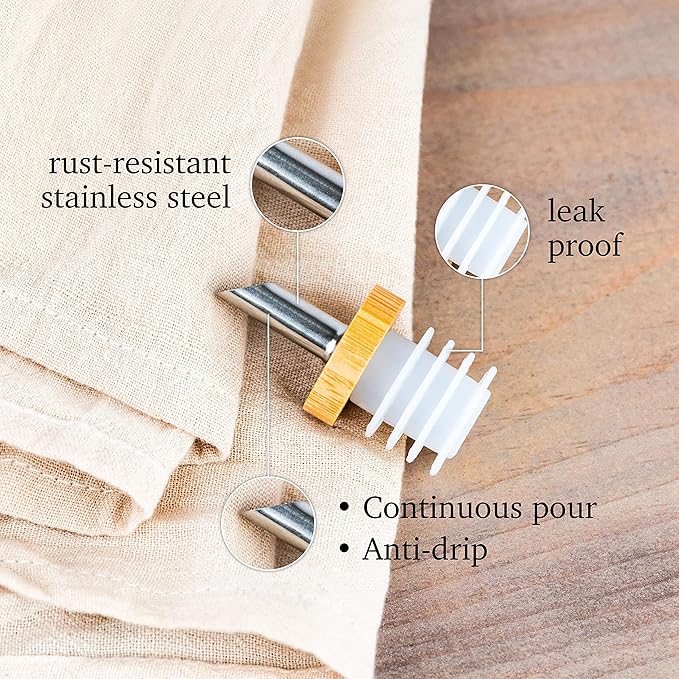 kitchentoolz Ceramic Olive Oil Dispenser Bottle - Vinegar EVOO Soy Sauce Holder - Minimalist White Kitchen Accessories - 16.9 oz Kitchen Oil Cruet Pour Bottle