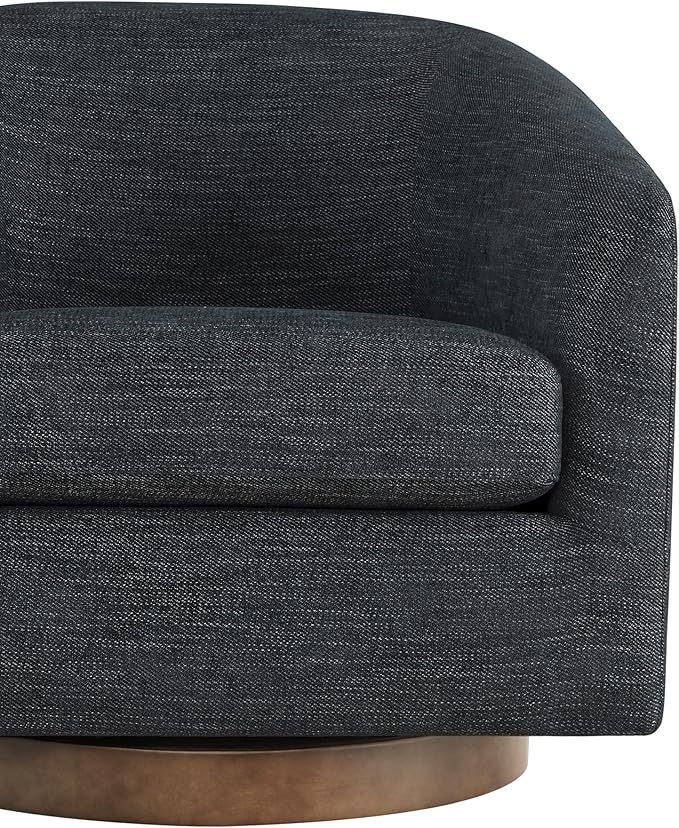 CHITA Swivel Accent Chair Set of 2, FSC Certified Upholstered Fabric Barrel Chair for Living Room, Fully Assembled, Midnight
