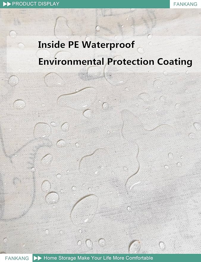 FANKANG Storage Bins, Nursery Hamper Canvas Laundry Basket Foldable with Waterproof PE Coating Large Storage Baskets for Kids Boys and Girls, Office, Bedroom, Clothes,Toys(Rec-Lovely Animals )