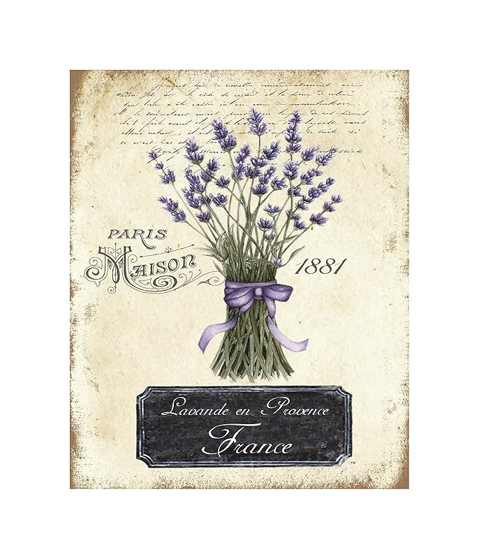 Twisted R Design Wall Art Canvas Prints - 4 Vintage Farmhouse Decor Prints - 8x10 Wrapped Canvas Floral-Themed Pictures - Made in USA Wall Art for Living Room, Bedroom, Office, More - French Lavender