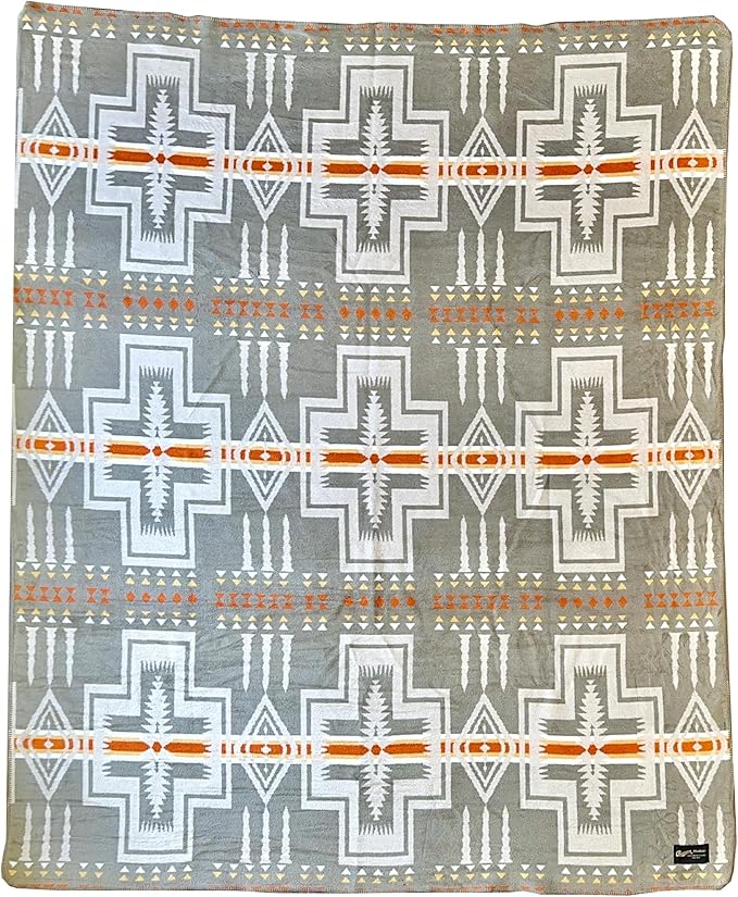 Beacon Blankets Southwestern Agawam Design Throw - 90" x 90" Blanket Only - Premium Plush Blanket Can be Used for Queen or King Size Bed