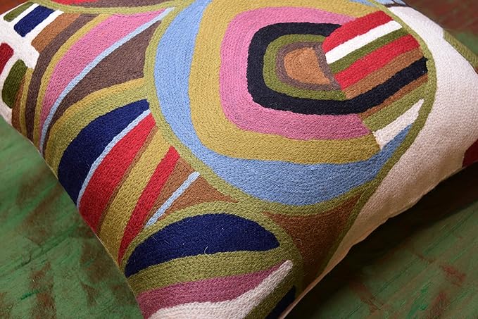 Hundertwasser Modern Pillow Cover Contemporary Pillowcase Outdoor Abstract Couch Accent Throw Pillowsham Mid Century Chair Cushions Handmade Wool Size 18x18