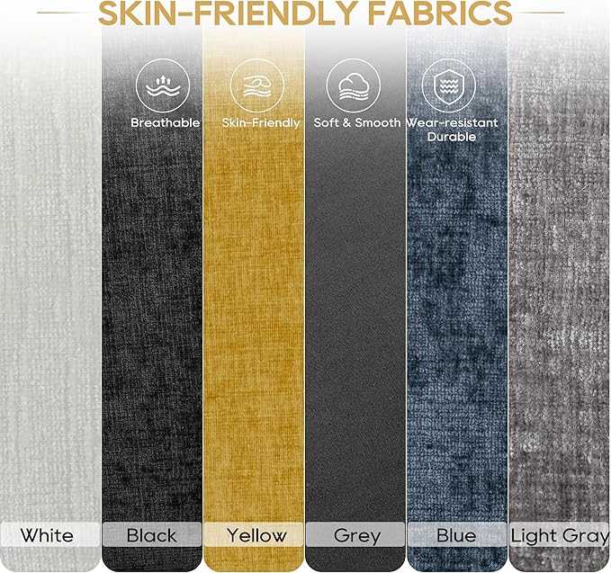 URRED Modular Sectional Sofa Comfy Cloud Couch, Modern Chenille Sofa Sleeper Deep Seat Couches with Ottoman/Pillows for Living Room (Yellow, 53''- Ottoman)