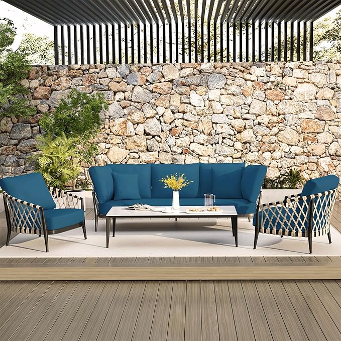 hyha Waterproof Couch Cushion Covers, Stretch Sofa Couch Seat Slipcover for Dog Washable, Non-Slip Waterproof Outdoor Cushion Covers for Patio Furniture Replacement (1 Piece for Medium, Deep Teal)