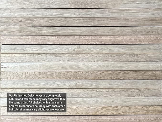 Urban Legacy Unfinished White Oak Deep Floating Shelves | Easy to Install Accent Modern Floating Shelves with Floating Shelf Brackets| Set of 2 (48" x 11" x 2")