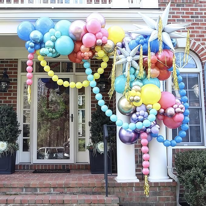 Light Blue Linking Balloons, 60PCS 6 Inch Small Baby Blue Quick Link Balloons for Making Balloon Wall Heart Arch, Tails Balloon for Wedding Birthday Baby Shower Engagement Graduation Party Decorations