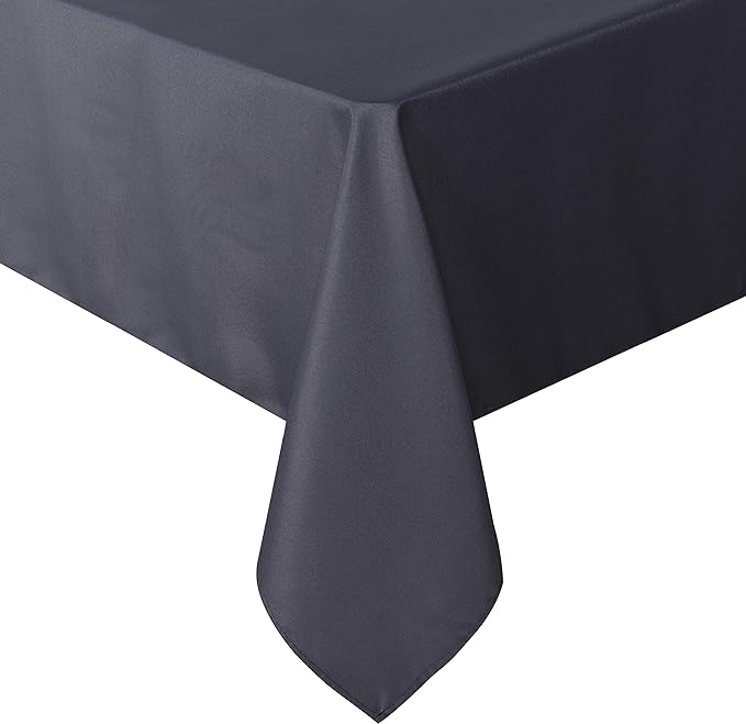 sancua Rectangle Tablecloth - 60 x 84 Inch - Stain and Wrinkle Resistant Washable Polyester Table Cloth, Decorative Fabric Table Cover for Dining Tables, Buffet Parties and Camping, Grey