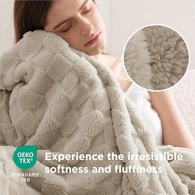 Bedsure GentleSoft Light Brown Throw Blanket for Couch - Super Soft Cozy Blankets Gifts for Women Men Girls, Cute Small Fleece Throws for Bedroom Home Decor, 50x70 Inches