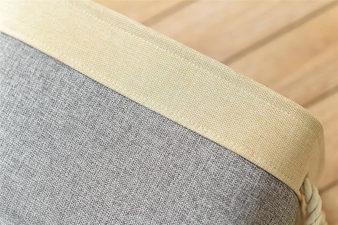 TheWarmHome Storage Basket - 15.7L×11.8W×8.3H 1 Pack Large Baskets for Organizing Shelves, Storage Bins for Clothes Book Shelf Home Fabric Storage Cubes (Gold and Grey)