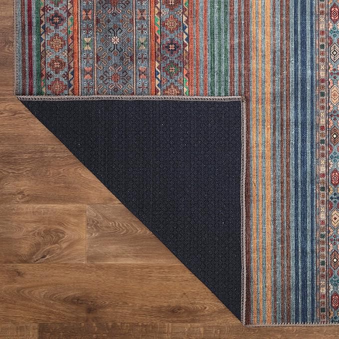 Keen Home Design 10x14 Rug - Machine Washable Area Rug with Non-Slip Backing, Ideal for Living Room, Dining Room, Bedroom - Vintage, Easy Clean, Durable, Low Pile Rug - (9'7" x 14')