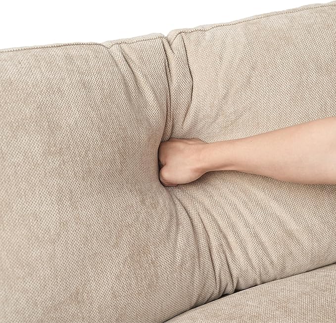JACH U Shaped Sectional Couches, Cloud Sectional Couch with Deep Seat, 119" Down Filled Modular Sofa with Chaise, Covers Removeable & Washable, Sofas Furniture for Living Room, Khaki