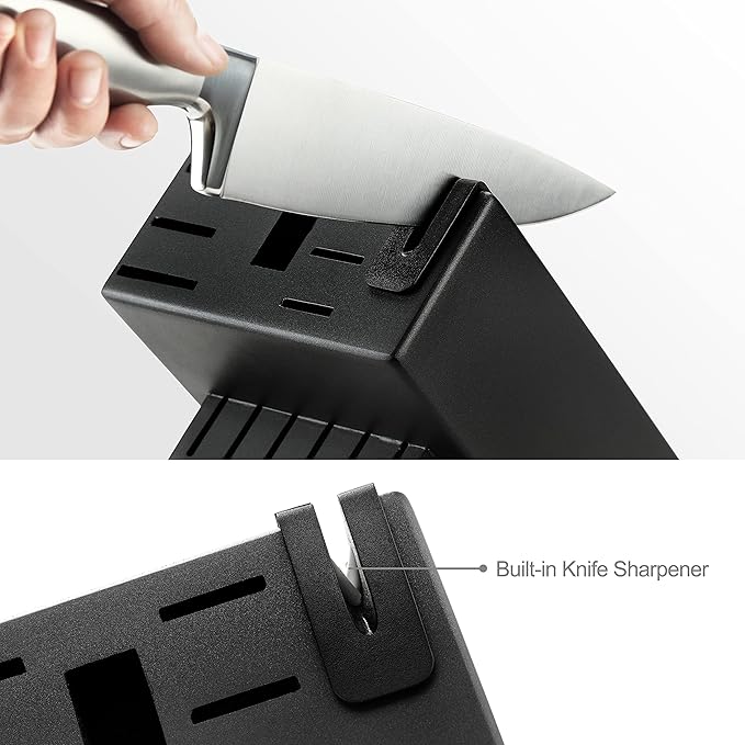 McCook® Knife Sets,German Stainless Steel Kitchen Knives Block Set with Built-in Sharpener