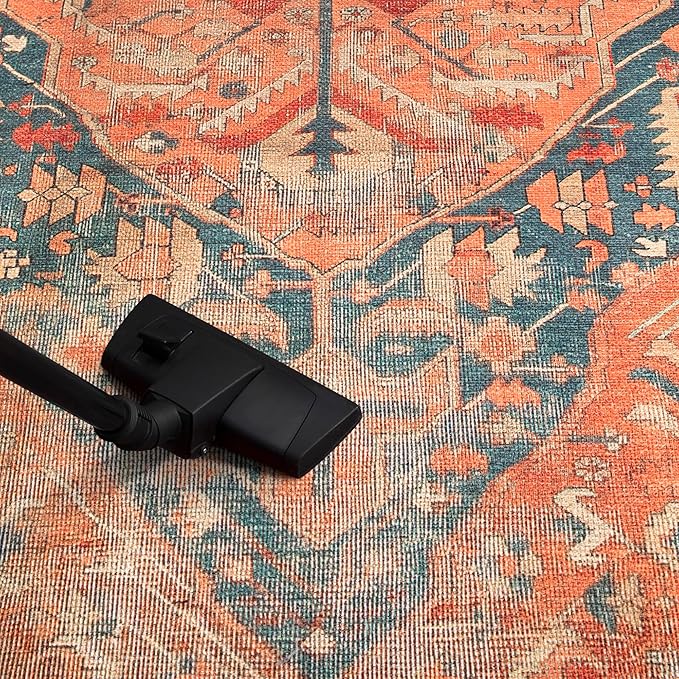 Keen Home Design 2x10 Rug - Machine Washable Runner Rug with Non-Slip Backing, Ideal for Hallway, Entryway, Kitchen, Laundry Room - Vintage, Easy Clean, Durable, Low Pile - (2'6" x 10')