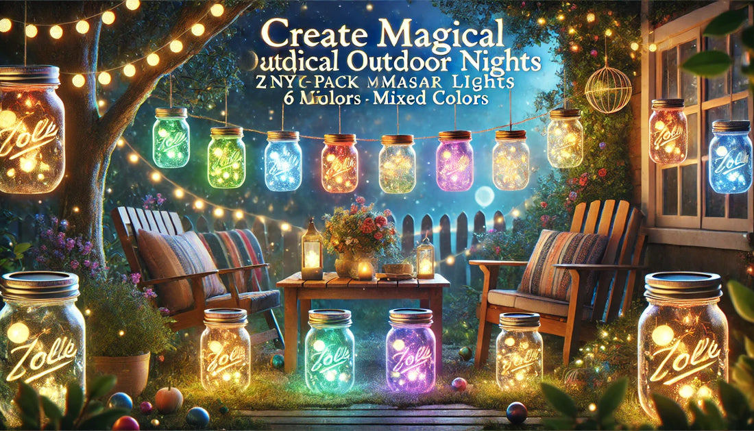 Create Magical Outdoor Nights: ZNYCYE 12-Pack Mason Jar Solar Lights (6 Mixed Colors)