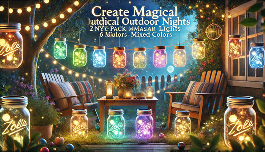 Create Magical Outdoor Nights: ZNYCYE 12-Pack Mason Jar Solar Lights (6 Mixed Colors)