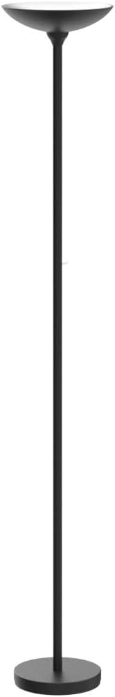BoostArea Torchiere Floor Lamp, 30W Super Bright LED Standing Lamp, Stepless Dimmable Pole Lamp with 3000K Lighting, Rotary Switch, 70 Inch Tall Metal Modern Floor Lamps for Living Room/Bedroom Black
