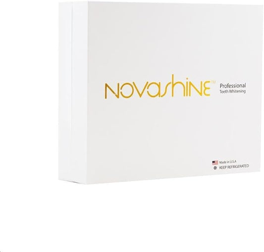 Novashine Professional Teeth Whitening Kit: Advanced Blue LED Light, Concentrated Peroxide Gel, Smartphone Adapter, Travel Bag