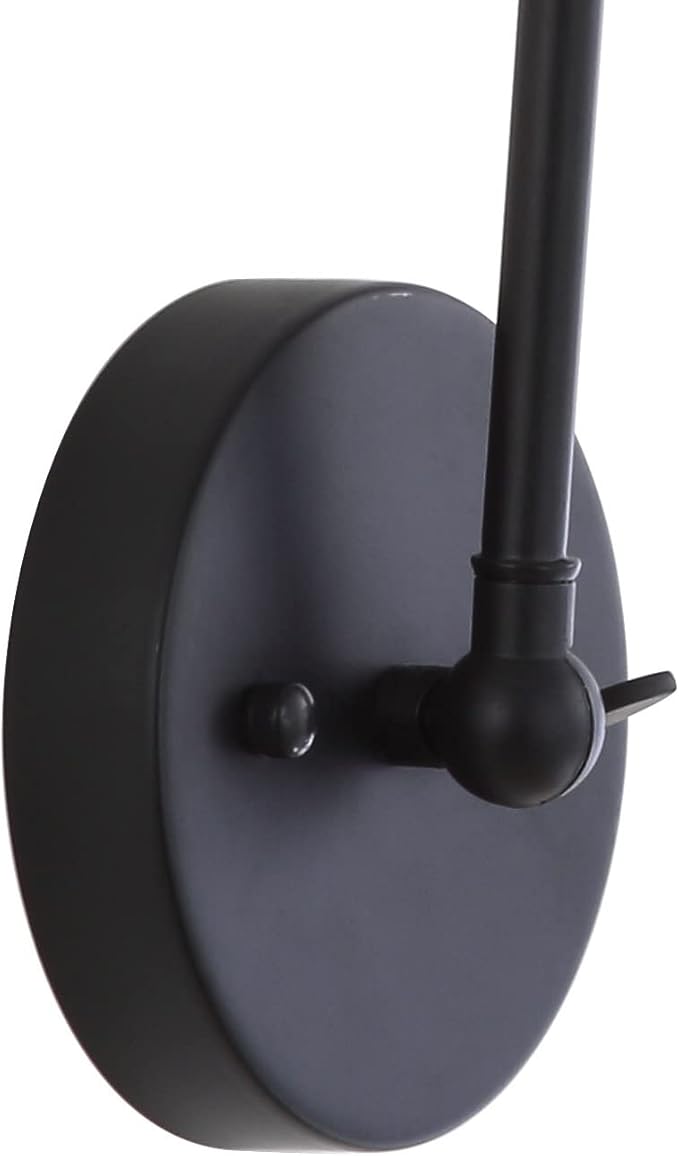 JONATHAN Y JYL7462A-SET2 Rover 7" Farmhouse Industrial Adjustable Arm Metal LED Wall Sconce Rustic Bohemian 2700K 4W Bulb for Entryway Lobby Kitchen Bathroom Bedroom Hallway, Black (Set of 2)