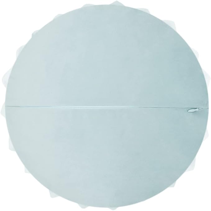 JWH Hand Crafted Flower Throw Pillow Covers Decorative 3D Shaped Cushion Velvet Accent Pillow Case Handmade Pillowcase Bed Bedroom Farmhouse Couch 14 Inch Light Blue