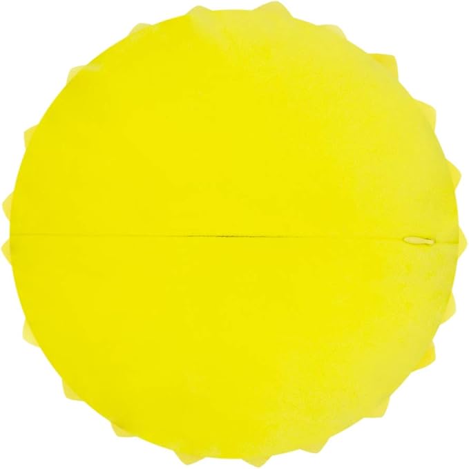 JWH Handmade 3D Flower Pillow Cover Aesthetic Decorative Round Throw Pillow Floral Accent Cushion Case Velvet Pillowcase Cute for Farmhouse Bed Couch Bedroom Decor Sham 14 Inch Bright Yellow