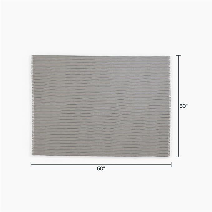 Outer Insect Shield Lightweight Throw Blanket - Pinstripe, 50’’W x 60’’, Recycled Material, Repels Mosquitoes, Ticks, Fleas & Flies, Machine Washable, Camping, Picnic, Beach, Travel