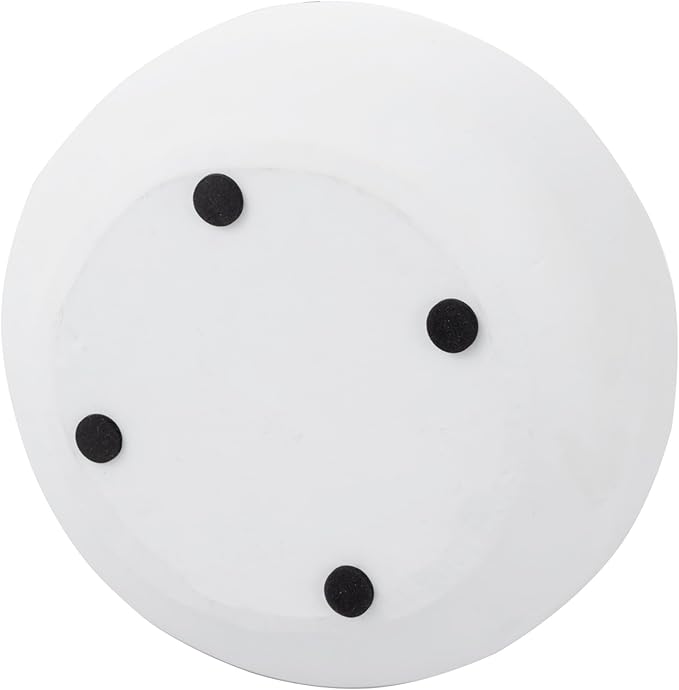 MyGift 8 Inch Round Modern Artificial Succulent Arrangement Potted in White Concrete Plant Bowl, Assorted Faux Mini Succulents in a Decorative Planter Pot