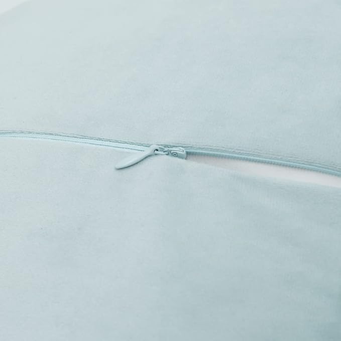 JWH Hand Crafted Flower Throw Pillow Covers Decorative 3D Shaped Cushion Velvet Accent Pillow Case Handmade Pillowcase Bed Bedroom Farmhouse Couch 14 Inch Light Blue