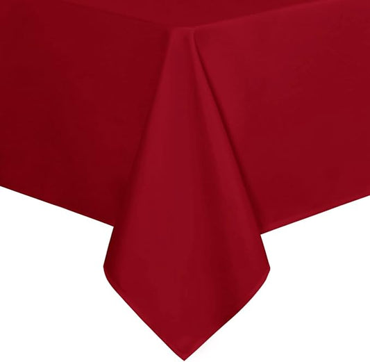 sancua Rectangle Tablecloth - 70 x 120 Inch - Stain and Wrinkle Resistant Washable Polyester Table Cloth, Decorative Fabric Table Cover for Dining Tables, Buffet Parties and Camping, Red