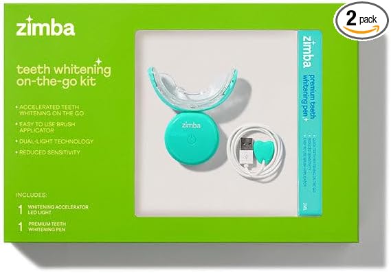 New Zimba Whitening On-The-go Kit | Cordless LED Accelerator Light and Whitening Pen