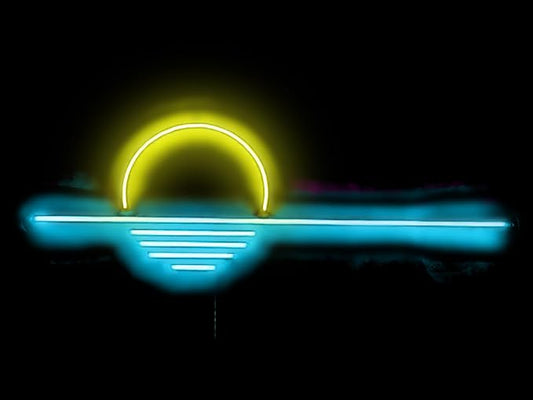 LED Decorative Lights USB Mountains Sunrise Sunset Led Neon Signs Home Decoration Wall Art Holiday Gift Brightness Adjustable 16.5''x9.5''