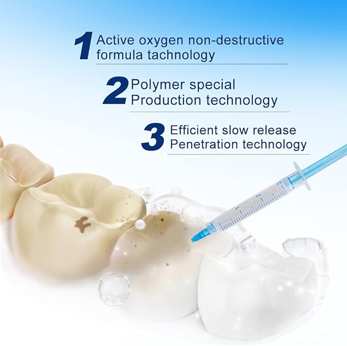 10pcs 3ml Teeth Whitening Gel Syringes, Refills 35% CP Bleaching Gel Kit Tooth Whitener Gel for Home Use